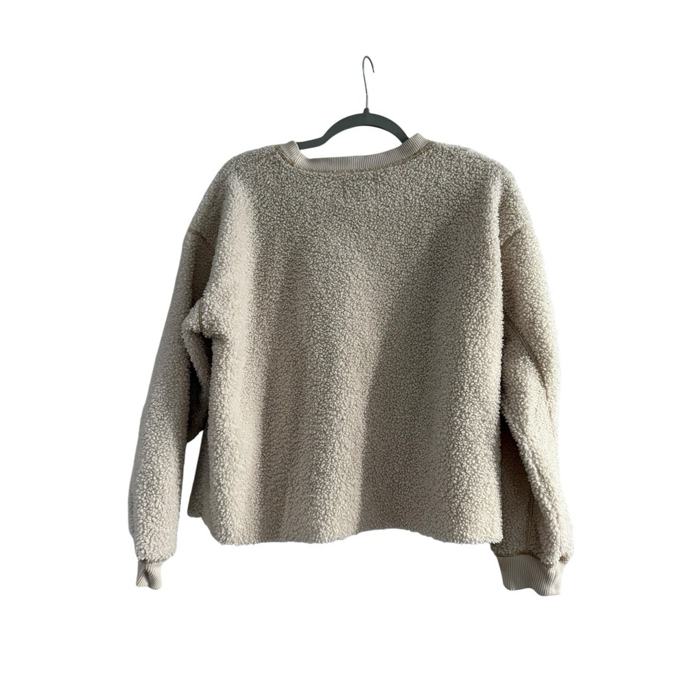 American Eagle Women's Pullover Sherpa Sweatshirt Cream Size XS - Picture 2 of 3